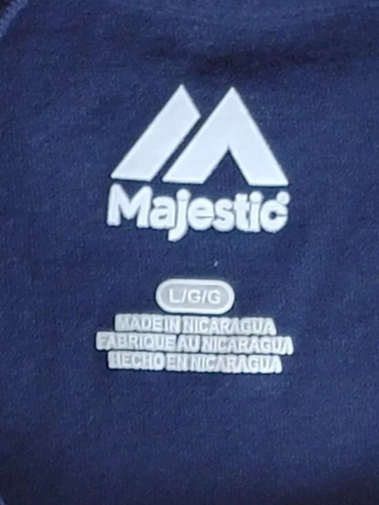 MLB Majestic Navy New York Yankees Round Logo Short Sleeve Tee - L - Picture 6 of 6